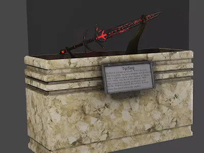 Tyrfing sword in stone box Free low-poly 3D model
