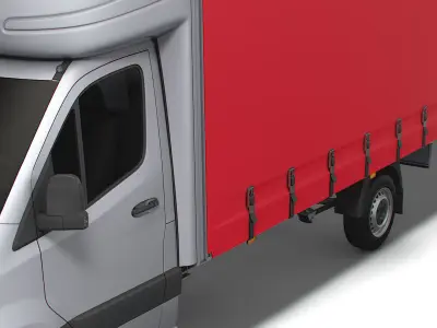 Mercedes Benz Sprinter Luton Curtainsider 2023 3D model
