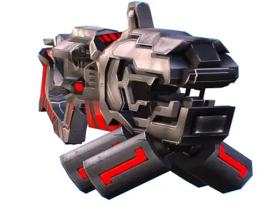 LowPoly Sci-Fi Assault Heavy Machine Gun Low-poly 3D model