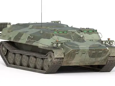 All-terrain vehicle MTLB Low-poly 3D model