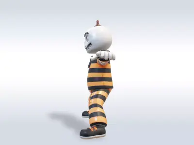 Cheerful Halloween Ghost  Pumpkin Boy  3D model