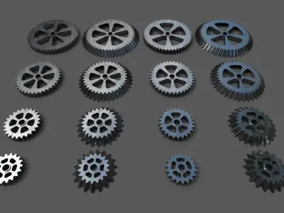 Cogwheel Collection gears Low-poly 3D model