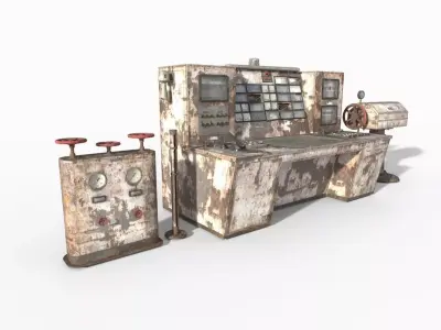 Abandoned  Powerplant Control Panel Group 3D model
