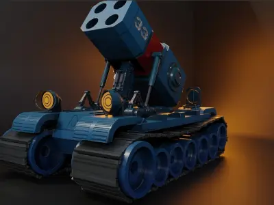 Stylized Mecha Tank - 2 3D model