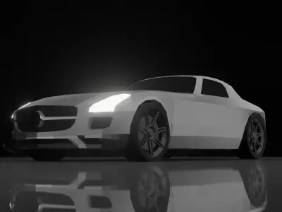 Mercedes Benz SLS Low Poly Free low-poly 3D model