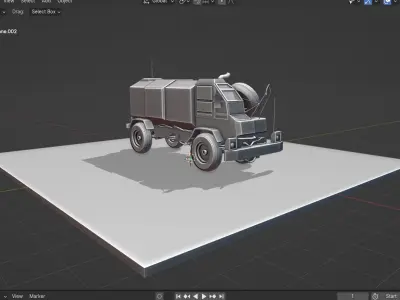 Realistic Navy Truck 3D Model Low-poly 3D model