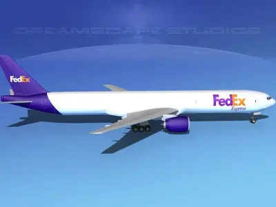 Boeing 777-300 FedEx 3D model