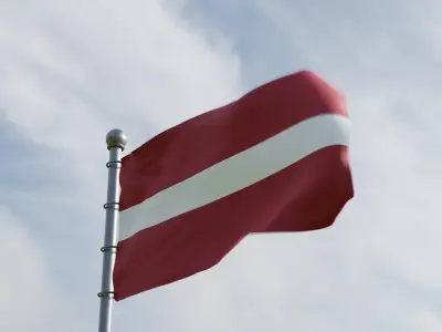 Animated Latvia Flags 3D model