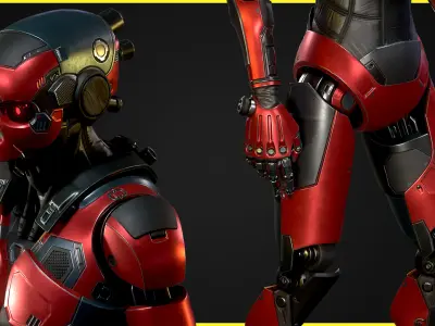 Sci-fi Robot Character 01 Low-poly 3D model