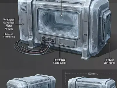 Frozen Research Lab Modular Environment Props Pack  Low-poly 3D model