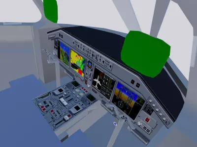 Cockpit Embraer 175 E-2 Low-poly 3D model