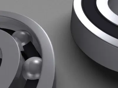 Bearing three ball bearings 3D model