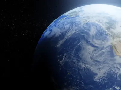 Photorealistic Earth 3D Model 8K Textures and Sci-Fi Music Pack Low-poly 3D model