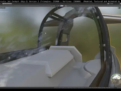 New Futuristic Jet Cockpit  Wip-2 Version 2 Free low-poly 3D model