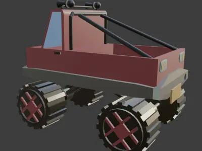 Low poly truck monster Low-poly 3D model