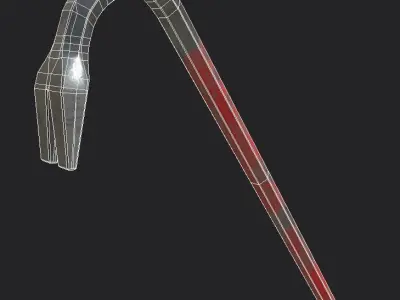 Crowbar hook Low-poly 3D model