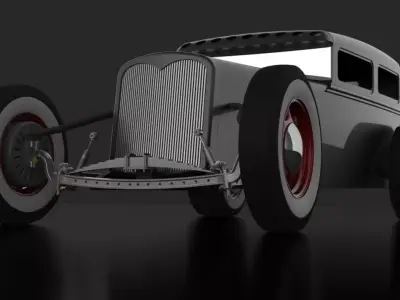 Electric Hot Rod Sedan Free 3D model