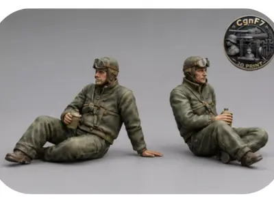 USA Tank Crew Sitting Crewmen Top Left 3D print model