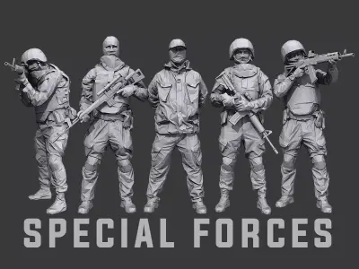 Lowpoly Special Forces Pack Low-poly 3D model