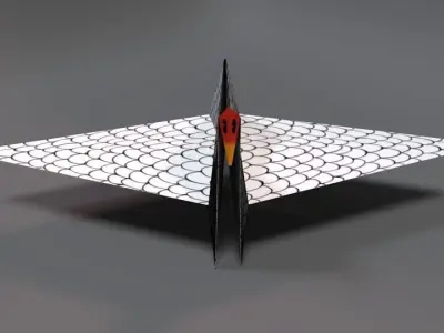 Origami Crane Low-poly 3D model