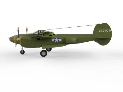 Lockheed P-38 Lightning 3D model