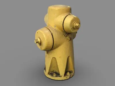 Yellow Fire Hydrant 2 3D model