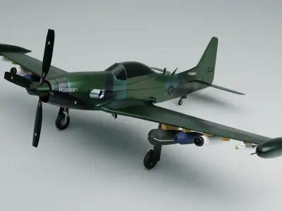 Piper PA-48 Enforcer - That BADASS MUSTANG - Low-poly 3D model