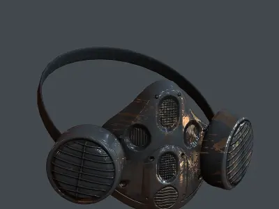 Gas mask helmet 3d model scifi Low-poly Low-poly 3D model