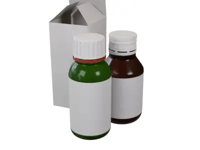 Bottle two bottles of medicine 3D model