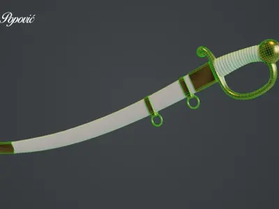 Sabre gold sword 3D model