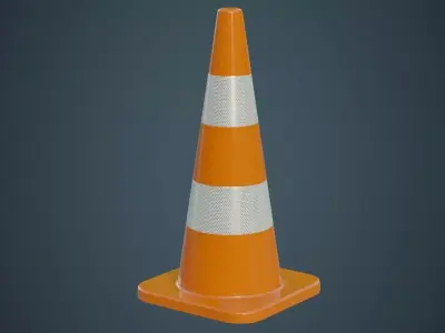 Traffic Cone 4A Low-poly 3D model