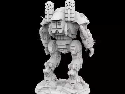 Battle Damaged Robot Mech 3D Printable Model  3D print model purchase