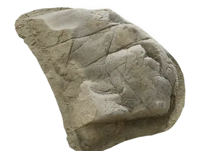  Small Lightly Cracked Beach Rock Model 