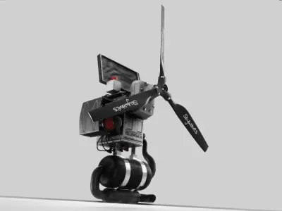 Light Aicraft Engine - Bombardier Rotax 582 Low-poly 3D model