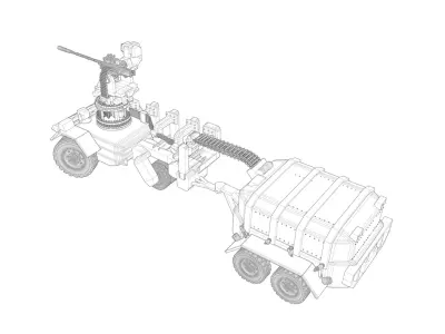 Ammo Feeder Trailer Vehicle Innovative Design 3D model