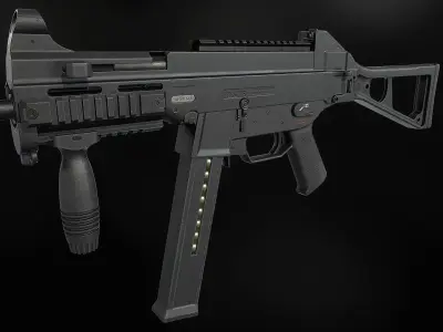 UMP Submachine Gun Low-poly 3D model