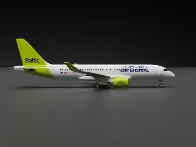 Airbus A220-300 Air Baltic Livery 3D model