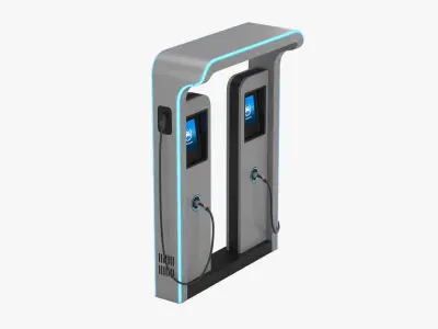 Electric Vehicle Charging Station 3 3D model