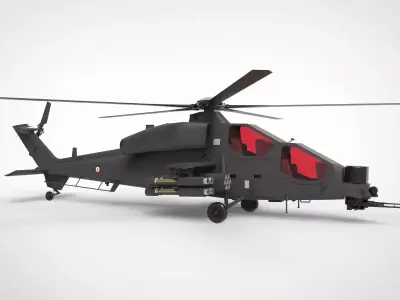 Agusta A129 Mangusta black matte 3D model