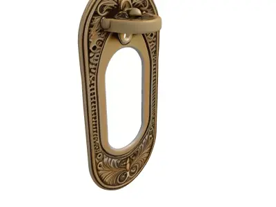 Ornate Brass Furniture Handle 3D model