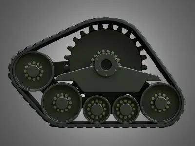  Rubber Track System 3 - Combine Harvester - Crawler Tractor 3D model