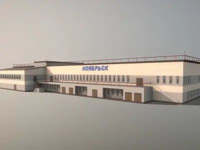 Airport Terminal USRO Terminal-01 Low-poly 3D model
