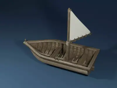 Sailboat with a triangle mast 3D model