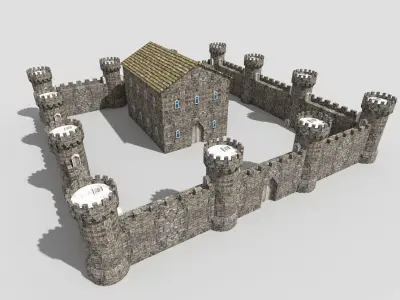 medieval castle 3 Low-poly 3D model