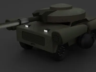 Fantastic Military Vehicle with 4 arms lowpoly animated pbr Low-poly 3D model