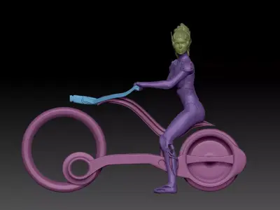 ANTIGRAVITY CYBER BIKE GIRL 1 3D print model