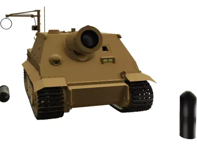SturmTiger German self-propelled artillery of WW2 Free 3D model
