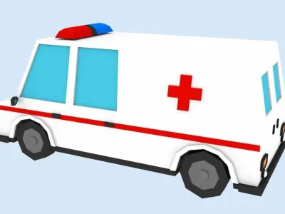 LowPoly Cartoon Hospital Low-poly 3D model