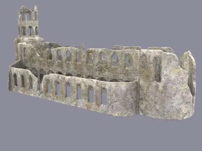 Ruined cistercian abbey 3D model