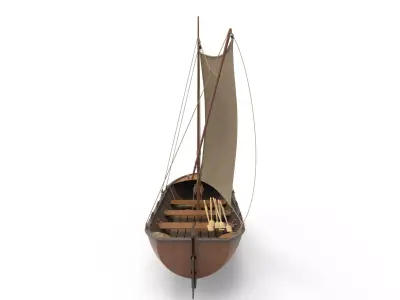 Sailboat wooden 3D model